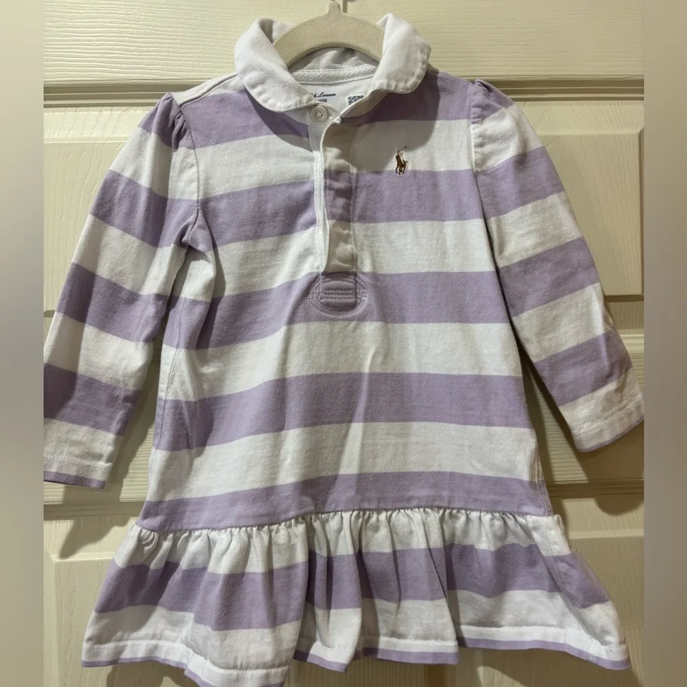 Ralph Lauren Polo Dress in Lavender and White Stripes